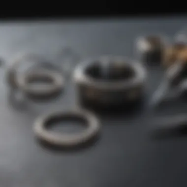 Tools and materials for cleaning platinum rings arranged on a surface