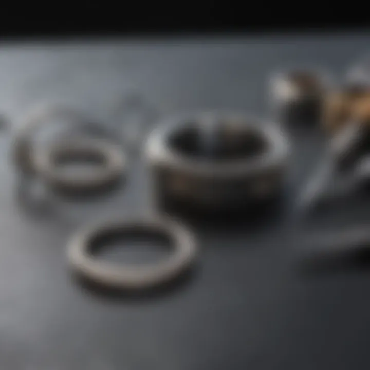 Tools and materials for cleaning platinum rings arranged on a surface