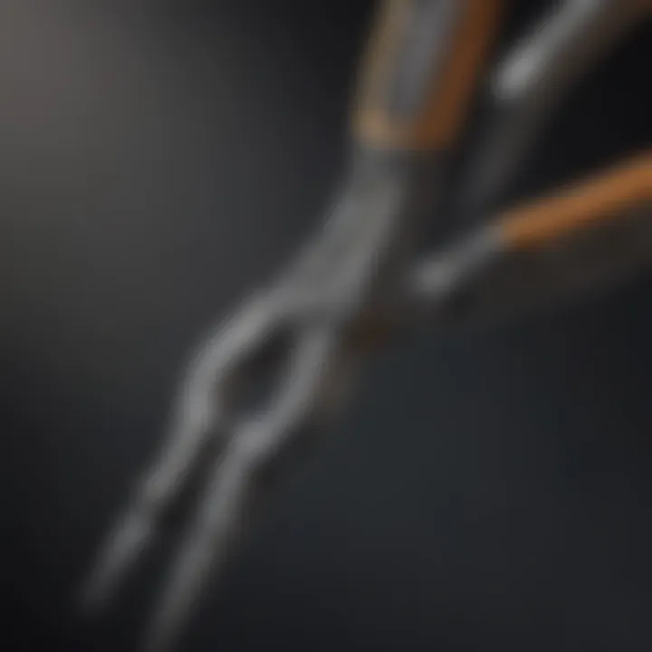 Close-up of a round-nose plier, ideal for creating loops and curves in wire.
