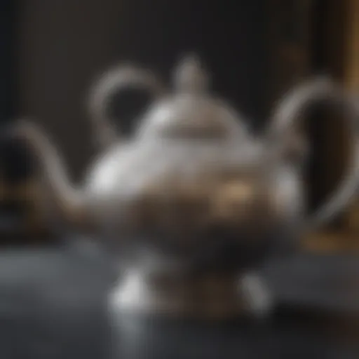 Shiny silver teapot