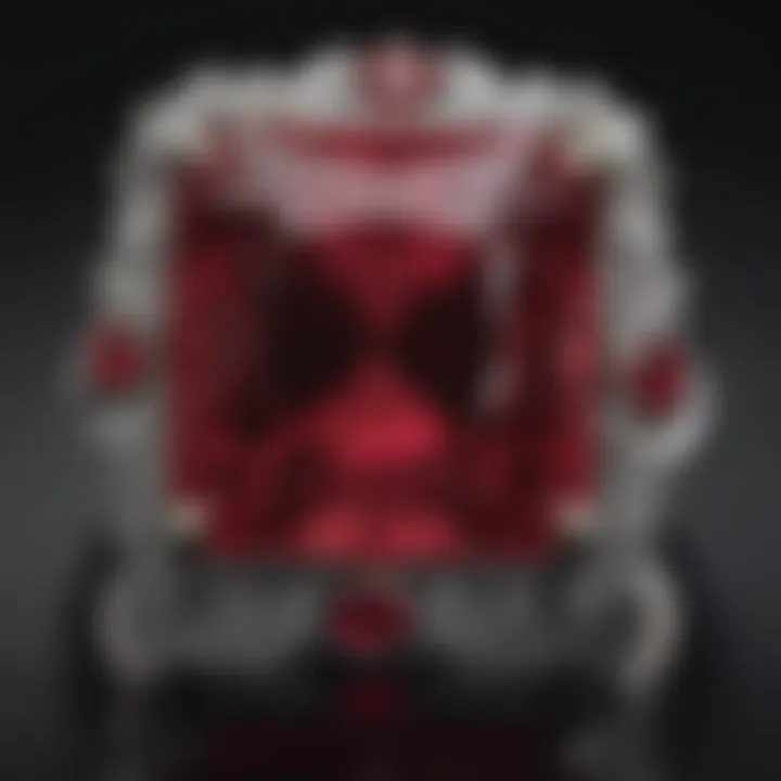 Gorgeous princess cut ruby gemstone showcased in Stongle's setting