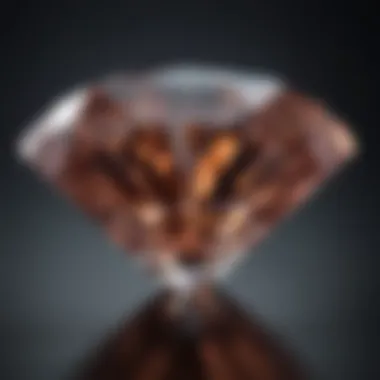 Close-up of a diamond's facets reflecting light