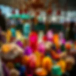 Vibrant display of various crystals at a local gem fair