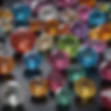 A collection of various quarter carat gemstones in vibrant colors