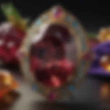 Opulent Gemstone Nestled in Velvet Splendor Radiant Gemstone Set in Luxurious Velvet