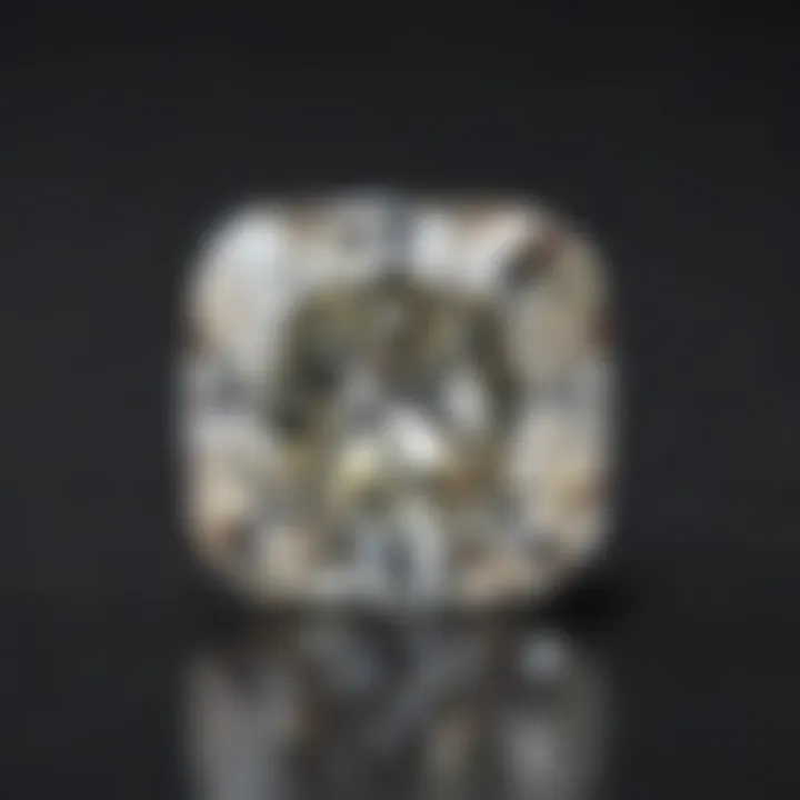 Radiant VVS clarity D color Moissanite stone in natural sunlight