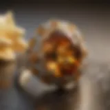 Close-up of a genuine citrine ring showcasing its vibrant color and clarity