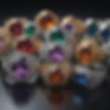 Different materials used for rings displayed together