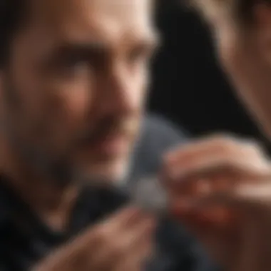 Professional jeweler examining a ring for resizing