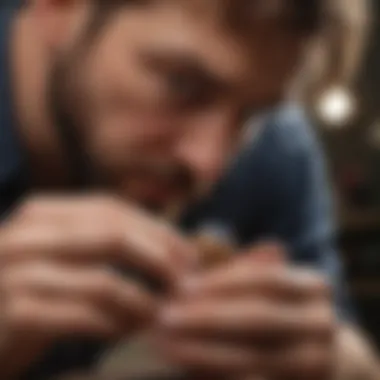 Expert jeweler working on a ring resizing at a workbench