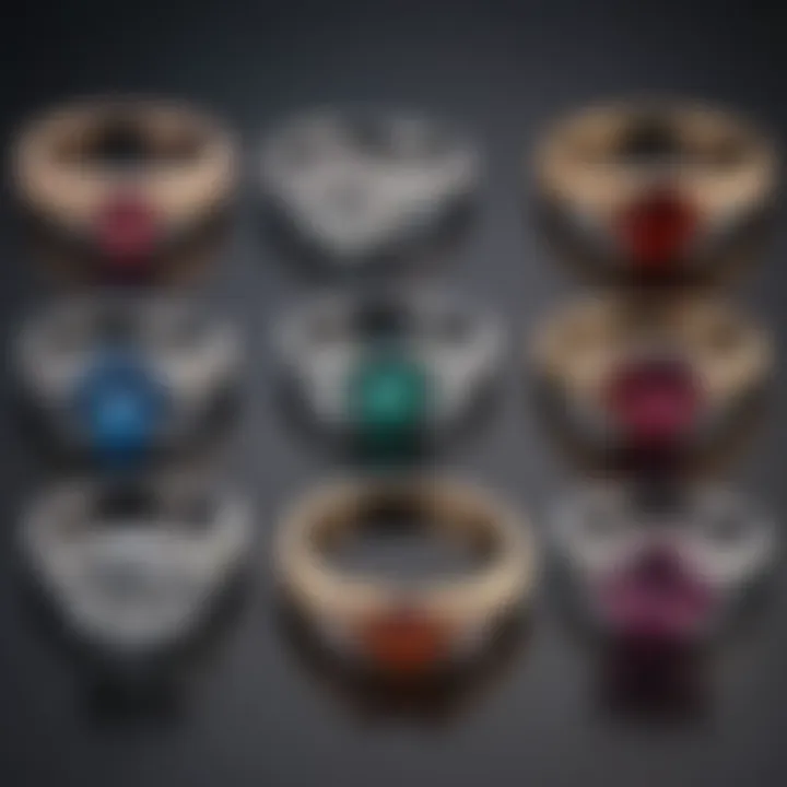 Visual representation of different ring sizes displayed side by side