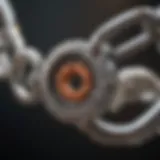 Close-up of a broken thin necklace chain link