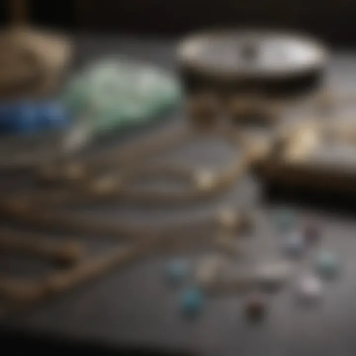 Tools for jewelry repair neatly arranged