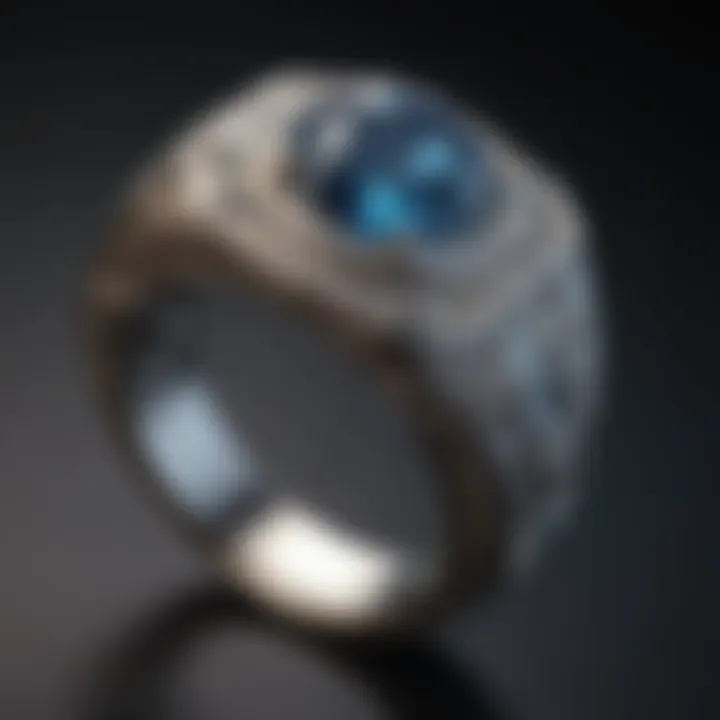 Close-up of unique ring materials