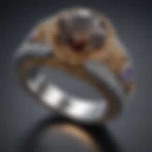 Close-up of a ring being resized with precision tools