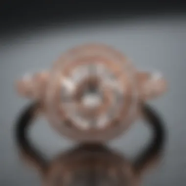 Rose gold halo engagement ring showcasing a dazzling center stone