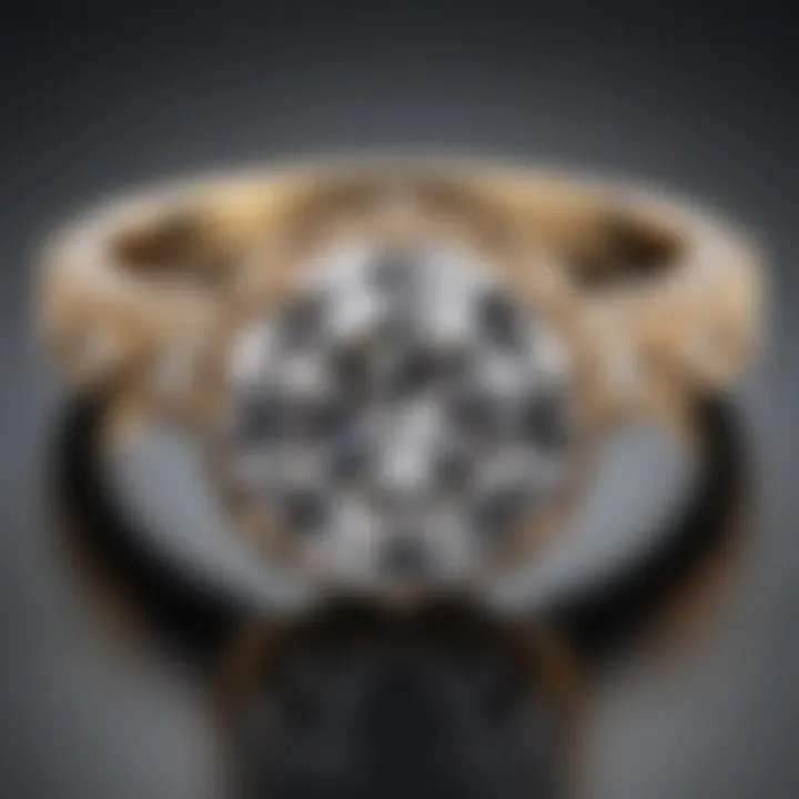 Elegant round cut diamond engagement ring setting showcasing intricate detailing and brilliance.