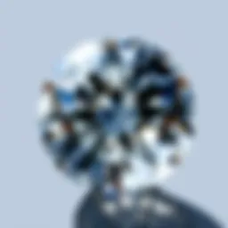 A close-up view of a round cut diamond showcasing its brilliance and sparkle