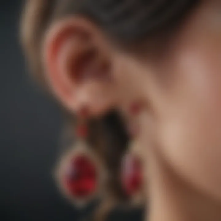 Luxurious Ruby Birthstone Earrings