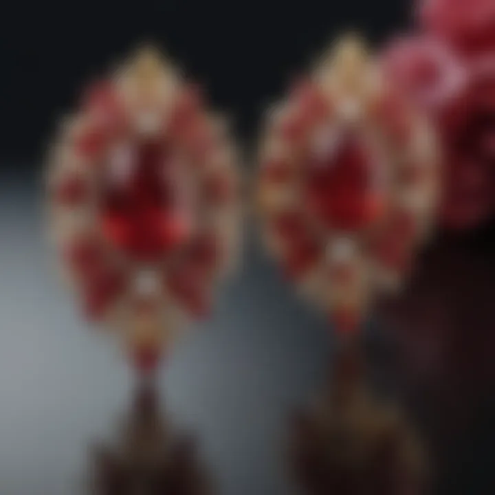 Ruby Cluster Earrings