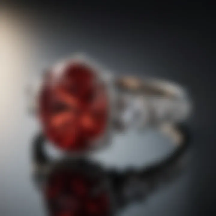 Exquisite Ruby Side Stone Engagement Ring