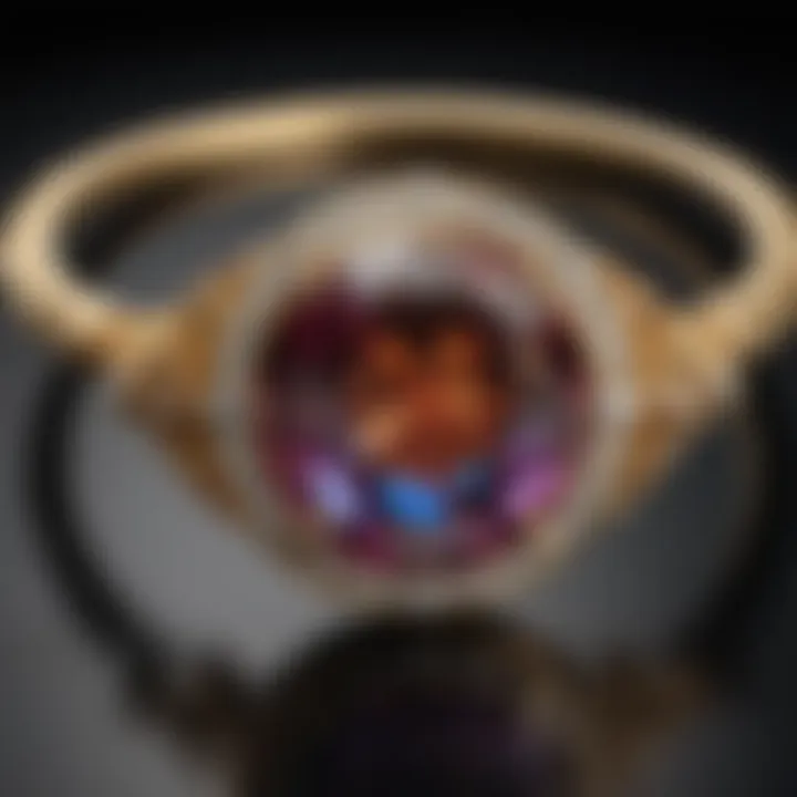 A beautifully crafted piece of jewelry featuring the Sagittarius birthday stone, illustrating its appeal in modern design.