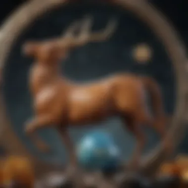 Astrological Significance of Sagittarius An artistic representation of the Sagittarius zodiac sign intertwined with the birthday stone, highlighting astrological significance.