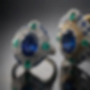 Regal Opulence: The Jewel-Toned Duo Sapphire and Emerald Ring Set in White Gold