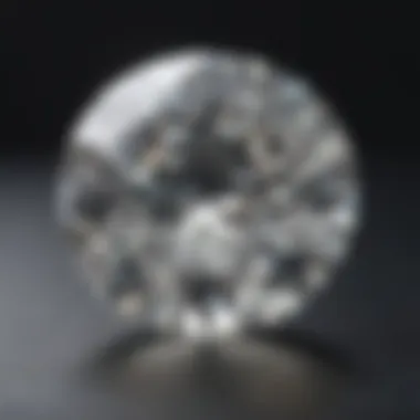 Diamond carat weight comparison on precision scale