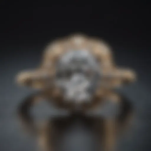 A sparkling diamond ring displayed elegantly on a plush surface