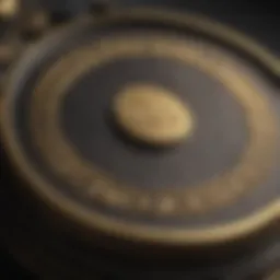 Golden coin on a scale