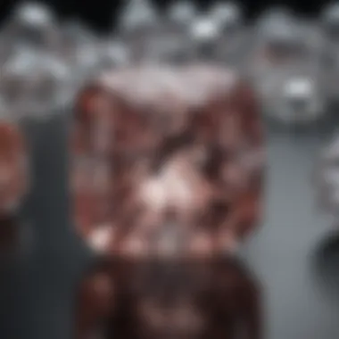 Showcase of various materials used for radiant cut diamond settings
