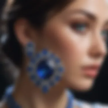 Sapphire Blue in Elegant Jewelry Creations Close-up of sapphire blue in various jewelry designs