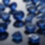 Vibrant display of sapphire blue gemstones