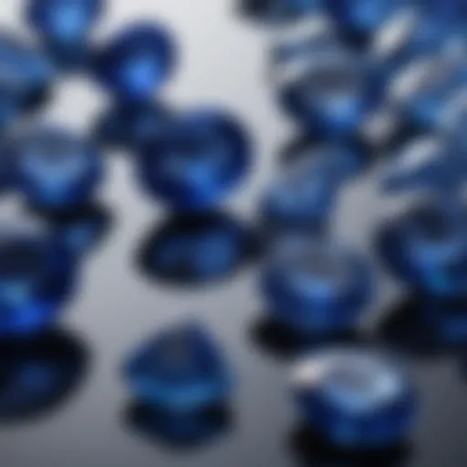 Vibrant display of sapphire blue gemstones