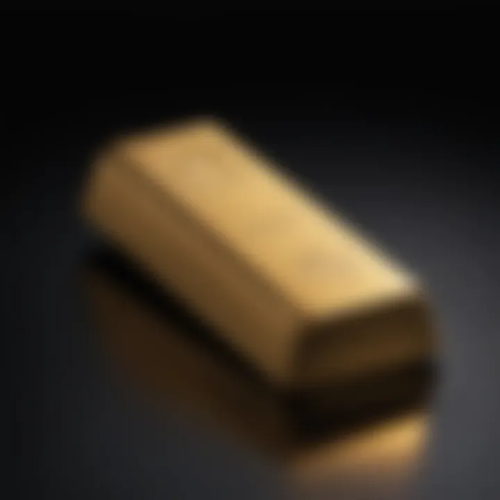 Silhouette of a 1000 gram gold bar against a dark background