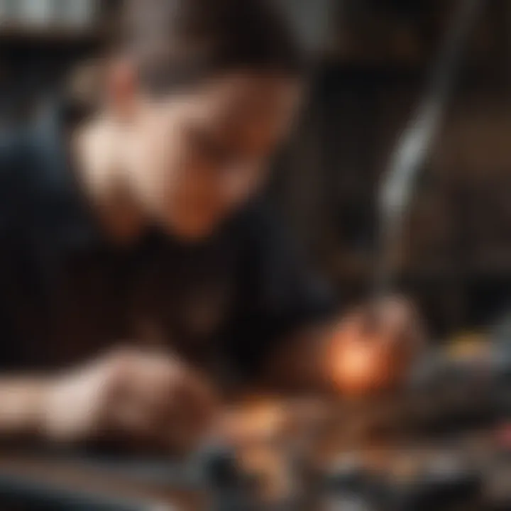 Artisan demonstrating advanced soldering techniques in jewellery fabrication.