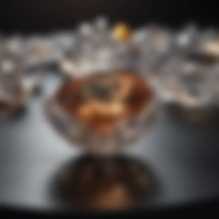 Intricate craftsmanship in setting diamonds with optimal table depth