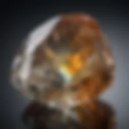 A stunning crystal specimen of strontium titanate showcasing its unique optical properties.
