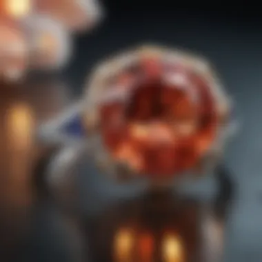 Stunning Rare Stone Engagement Ring with Padparadscha Sapphire