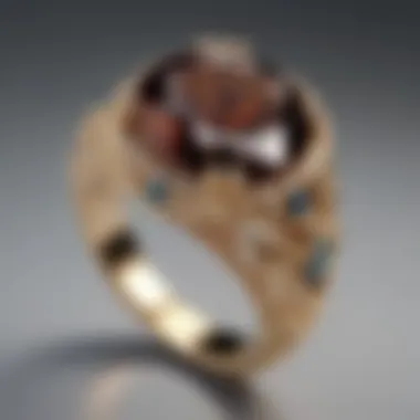 Stylish gold ring with unique gemstone setting