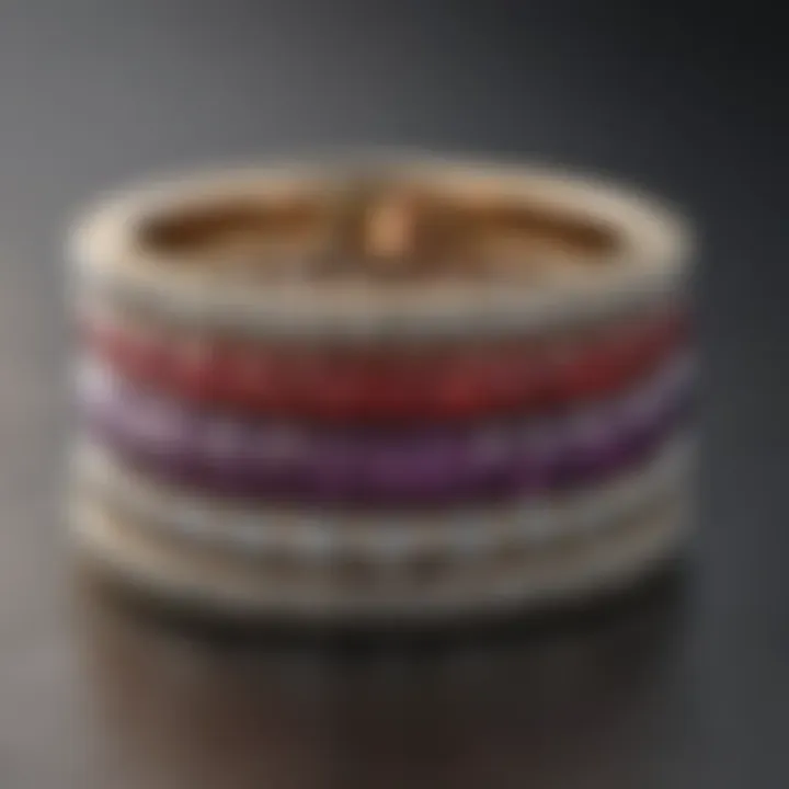 Anniversary band on stylish stack