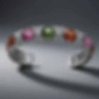 Showcase of a Swarovski bracelet with sparkling crystals against a luxurious background