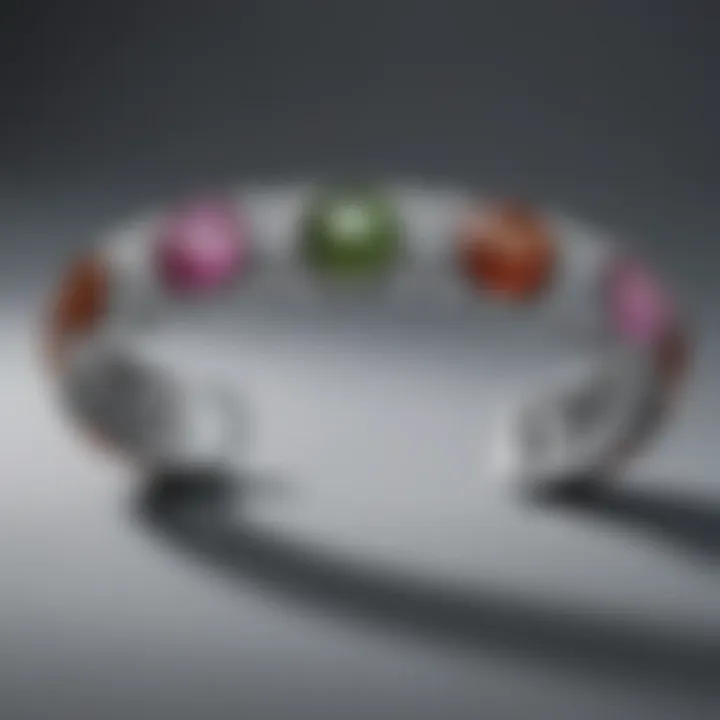 Showcase of a Swarovski bracelet with sparkling crystals against a luxurious background