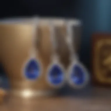 Stylish tanzanite earrings worn in a fashionable setting