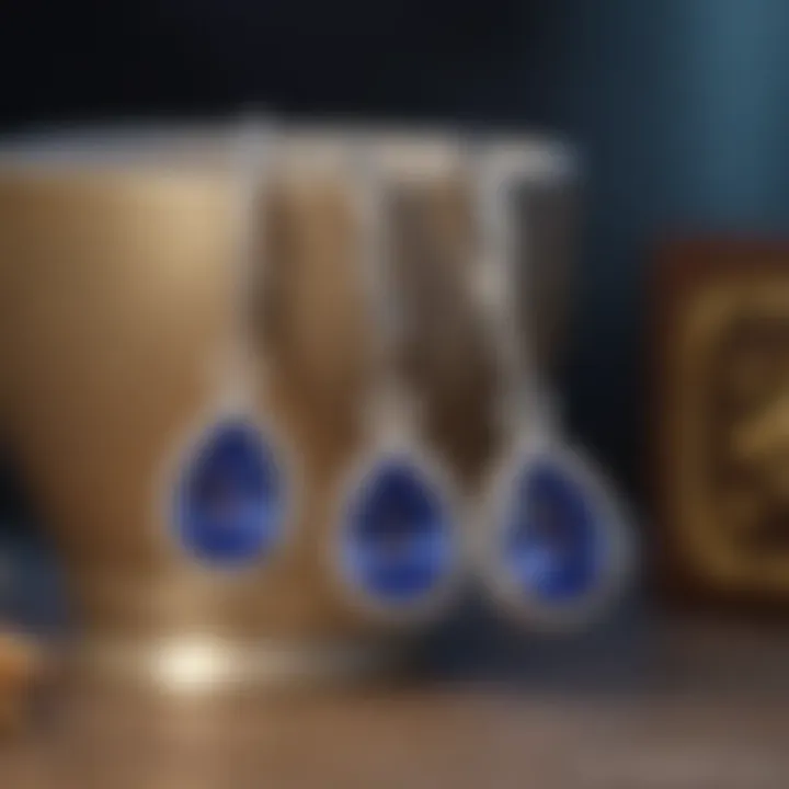 Stylish tanzanite earrings worn in a fashionable setting