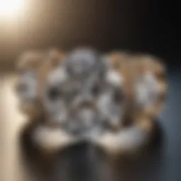 Exquisite tension setting diamond ring in ethereal light