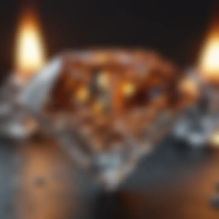 Brilliant diamond showcasing fire and scintillation in sunlight