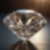 Close-up view of a diamond reflecting sunlight