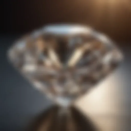 Close-up view of a diamond reflecting sunlight
